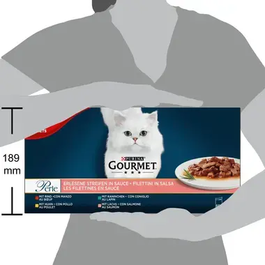 GOURMET PERLE Multipack Mini filetky s hovädzím/kuraťom/králikom/lososom v šťave