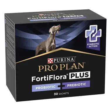 PURINA® PRO PLAN® FortiFlora® PLUS kombinácia probiotík a prebiotík pre psov