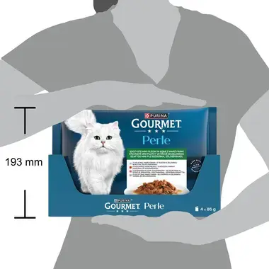 Gourmet Perle kapsičky pre mačky teľacie, divina, hovädzie, pstruh v šťave