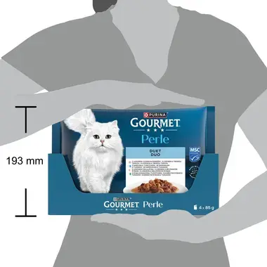 Gourmet Perle DUO kapsičky pre mačky losos a treska, morské ryby a tuniak, losos a bielomäsé ryby, sardinky a tuniak