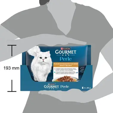 Gourmet Perle Gravy Delight kapsičky pre mačky losos, tuniak v omáčke