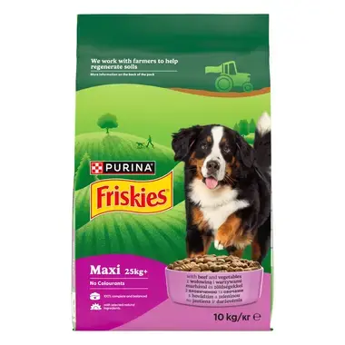 PURINA® Friskies® Maxi, granuly pre psy, s hovädzím a zeleninou