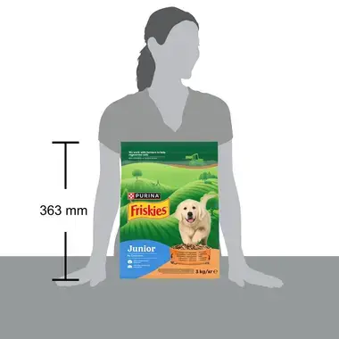 Friskies® Junior s kuraťom a zeleninou s mliekom