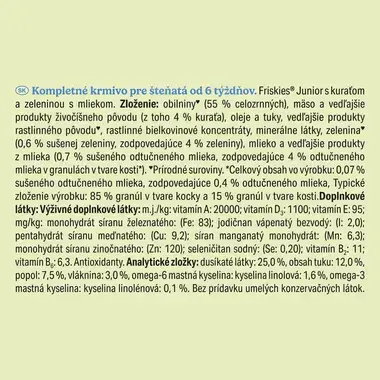 Friskies® Junior s kuraťom a zeleninou s mliekom