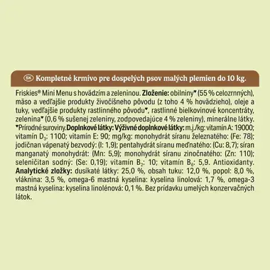 Friskies® Mini Menu s hovädzím a zeleninou