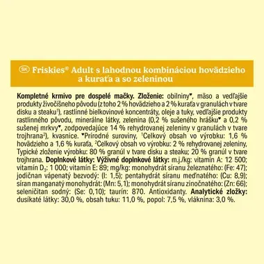 Friskies granuly pre mačky hovädzie, kura, zelenina 