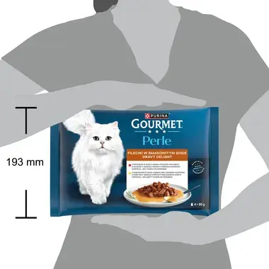 Gourmet Perle Gravy Delight kapsičky pre mačky kura, hovädzie v omáčke