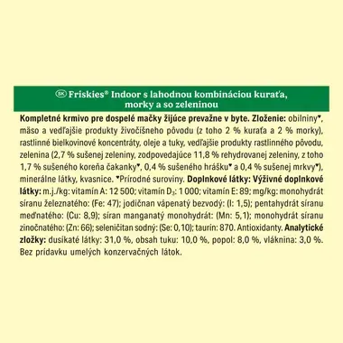 Friskies Indoor granuly pre mačky kura, morka, zelenina