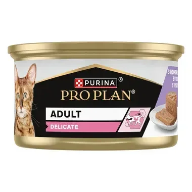 PURINA® PRO PLAN® DELICATE paštéta pre mačky s vysokým obsahom morky