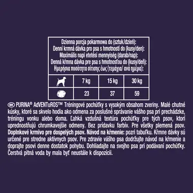 Adventuros tréningové pochúťky pre psov zverina