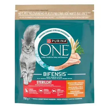 Purina ONE Bifensis Sterilised granule pre mačky kura