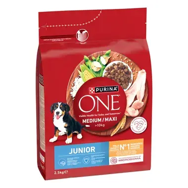 Purina ONE® Medium/Maxi Junior granule pre šteniatka kura
