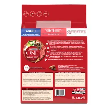 Purina ONE® Medium/Maxi Adult granule pre psov hovädzie