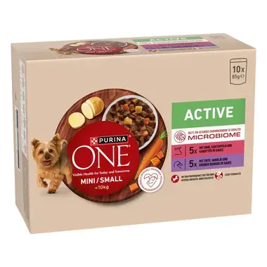 Purina® ONE® Mini Dog Active kapsičky pre psov hovädzie, kačka v šťave