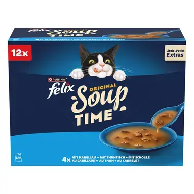 FELIX® Soup polievky s treskou, tuniakom, platesou 12 x 48 g