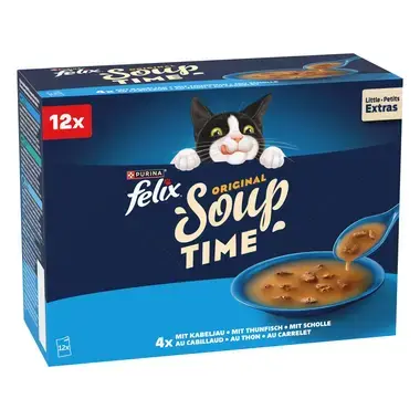 FELIX® Soup polievky s treskou, tuniakom, platesou 12 x 48 g