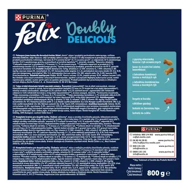 FELIX® Doubly Delicious s lahodnou kombináciou lososa a morských rýb, bohaté na cviklu