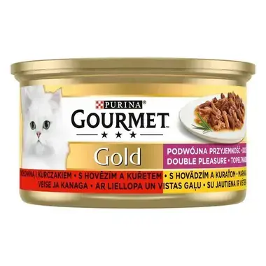 GOURMET GOLD Duo Hovädzie a Kura - predná strana