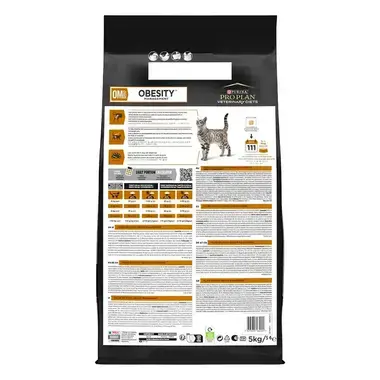 PURINA® PRO PLAN® VETERINARY DIETS OM Obesity Management pre mačky - zadná strana