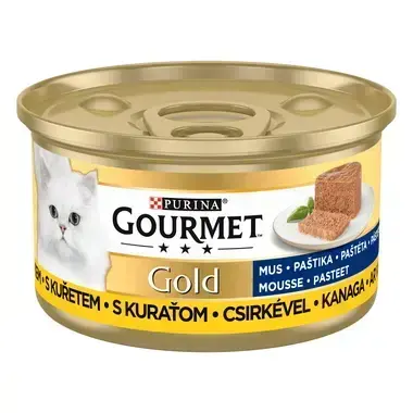 GOURMET GOLD Paštéta pre mačky s kuraťom - predná strana