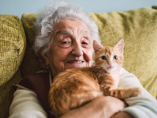 Stará žena s mačkou